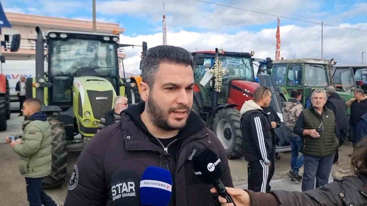 Yunan çiftçiler Kipi (Bahçeköy) Gümrük Kapısı'nda traktörlü eylemlerini sürdürüyor