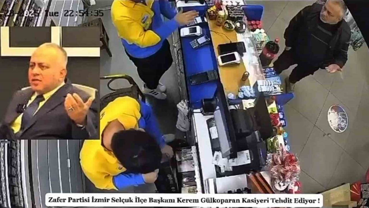 Zafer Partisi İlçe Başkanı Marketteki Kasiyere Tehdit Etti, Kamera Kayıtlarına Yansıdı