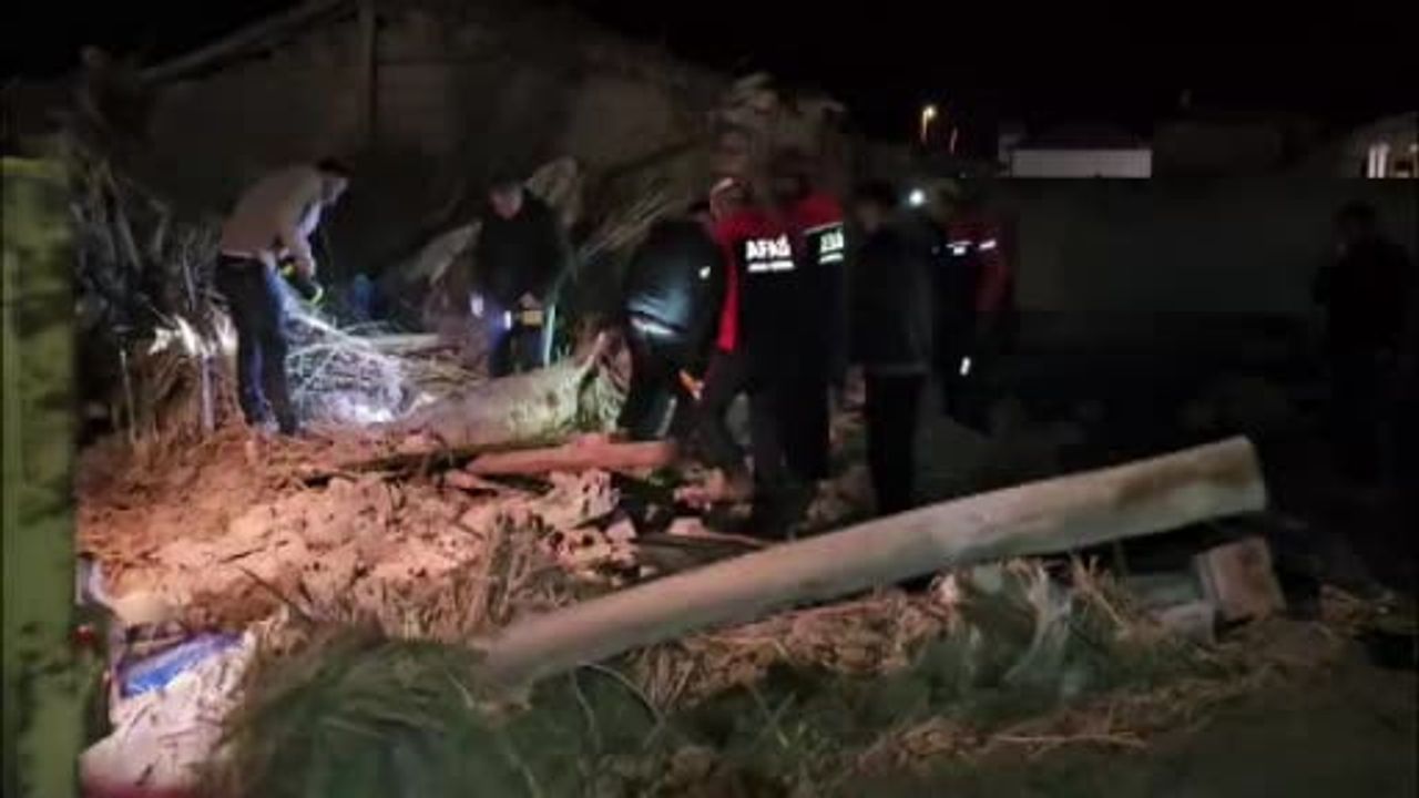 Aksaray'da mandıra çöktü: yaklaşık 20 küçükbaş telef oldu