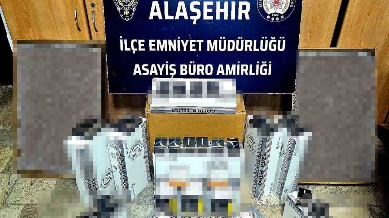 Alaşehir'de 23 bin 750 adet kaçak makaron ele geçirildi