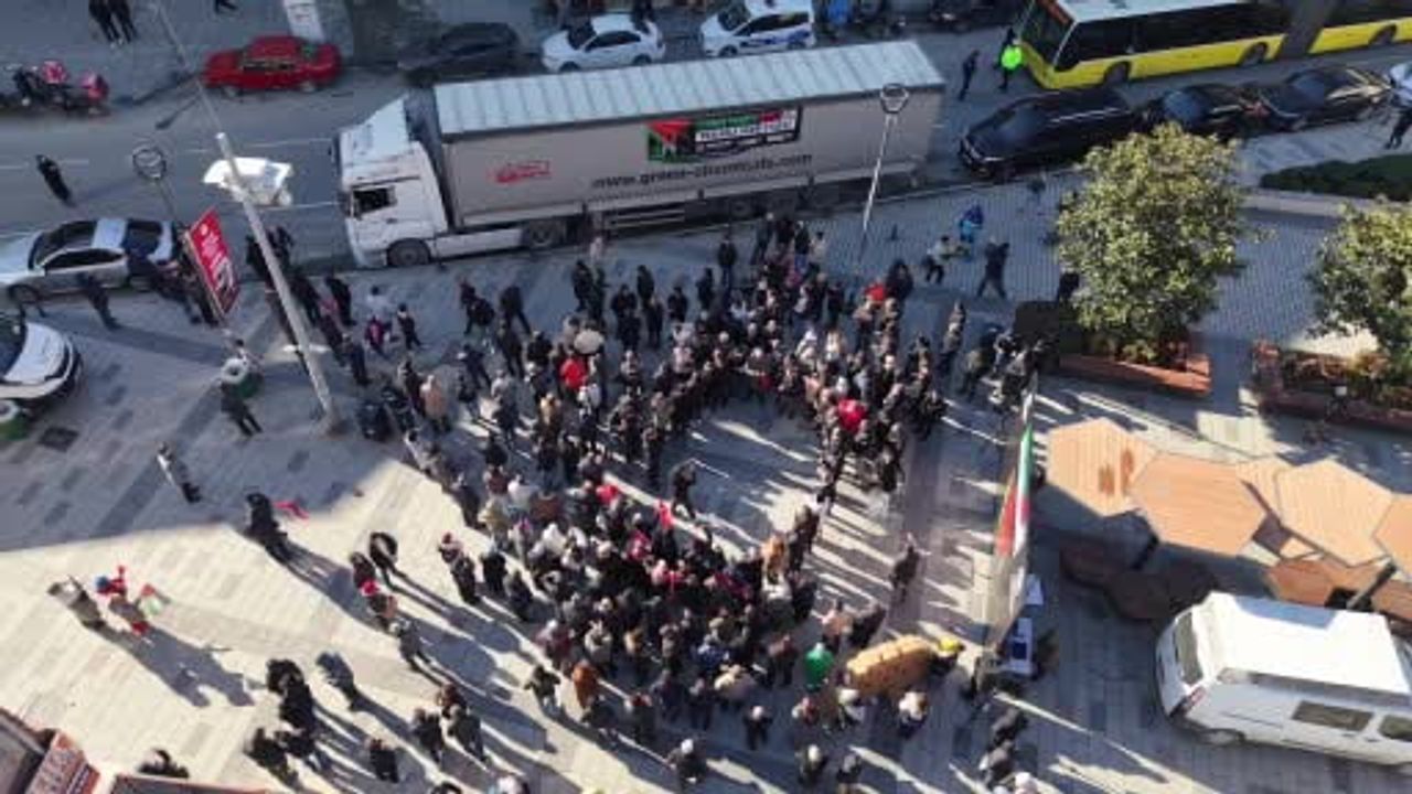 Arnavutköy’den Gazze’ye bin 600 kolili yardım tırı uğurlandı