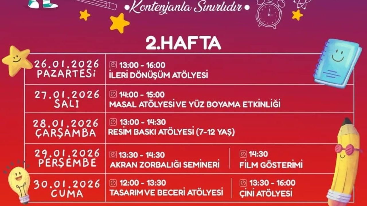 Atakum Belediyesi'nden sömestrde iki haftalık öğrenci programı