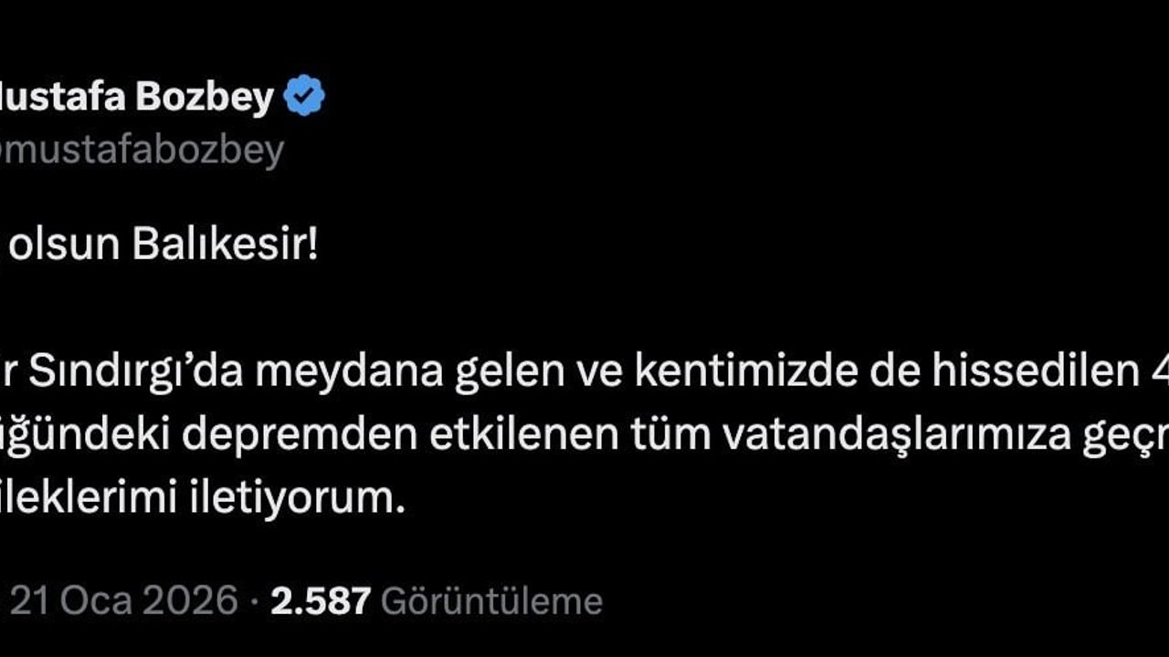 Başkan Bozbey'den Bursa'da Hissedilen 4.5'lik Deprem Mesajı