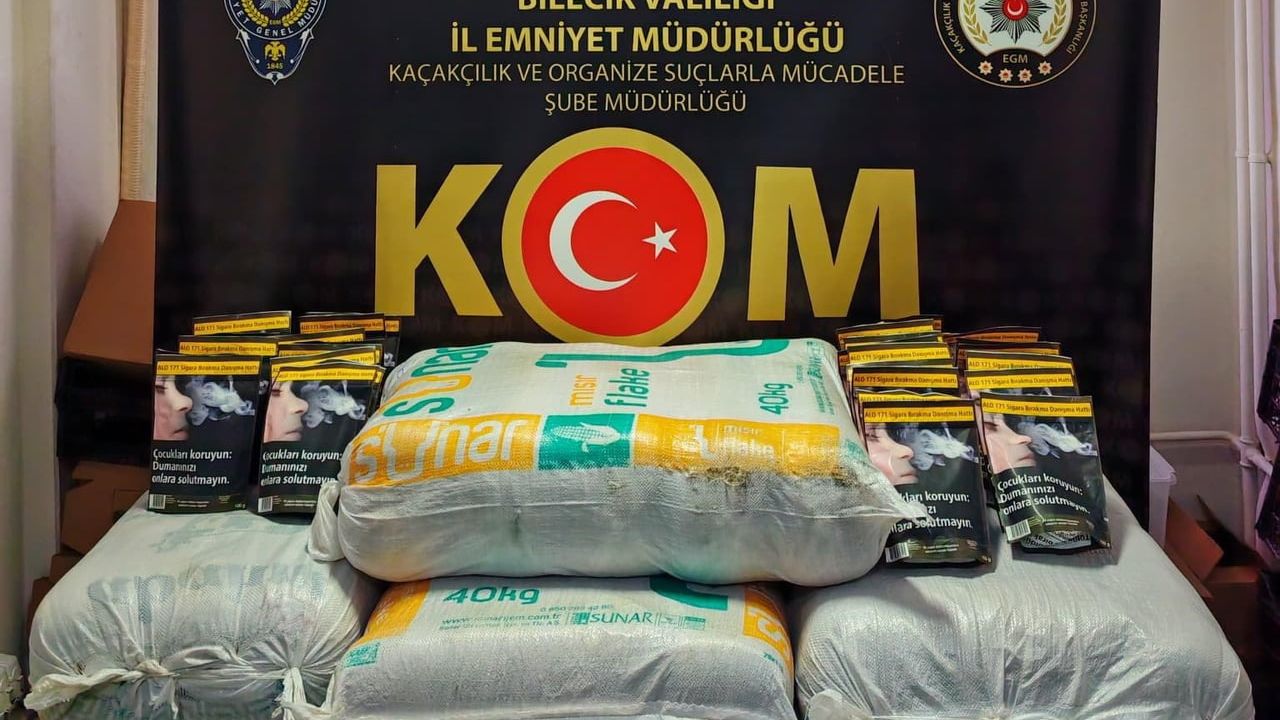 Bilecik'te 123 kilo kaçak tütün ele geçirildi
