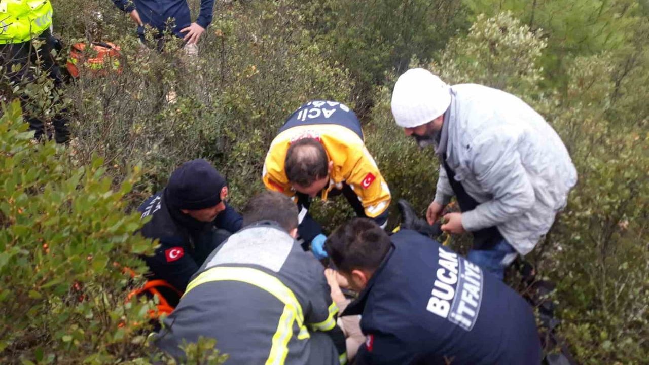 Bucak’ta otomobil uçuruma düştü: 1 yaralı