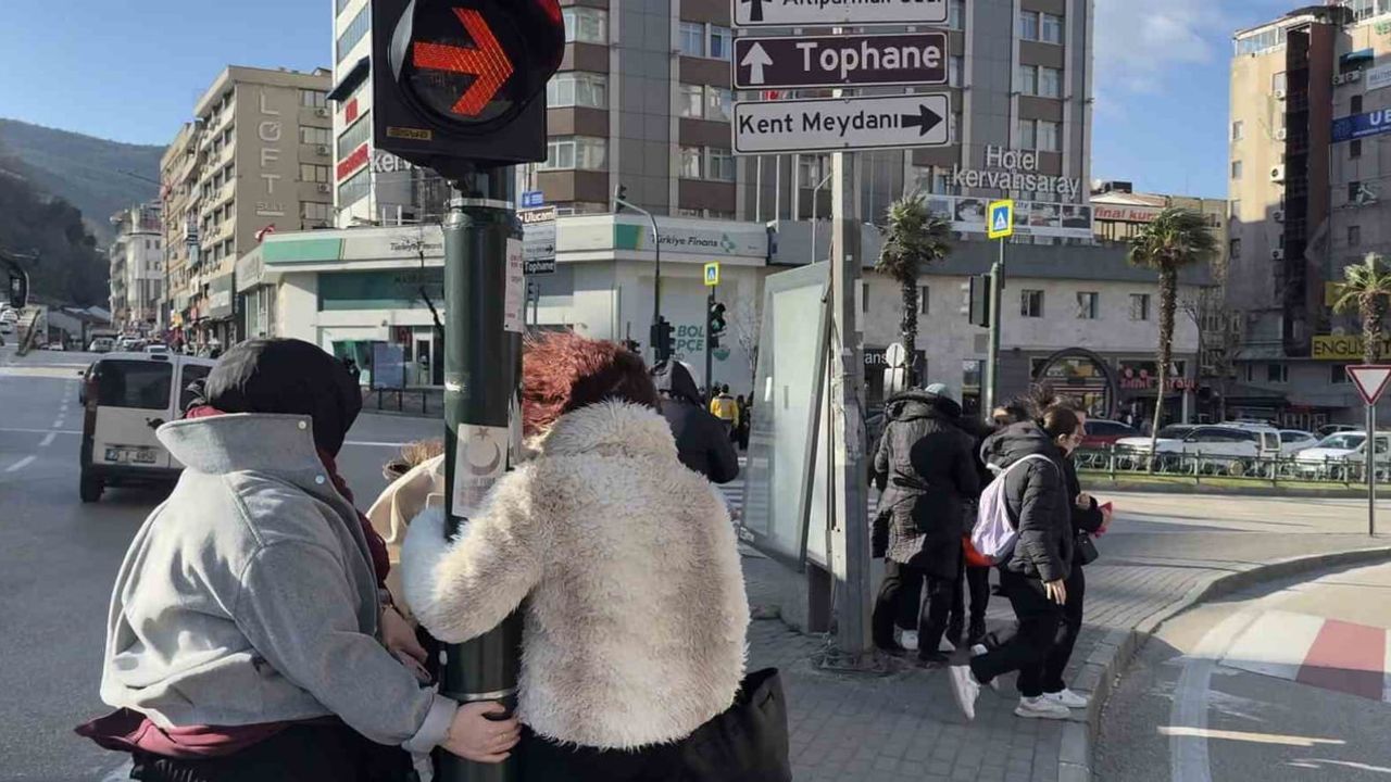 Bursa’da lodos hayatı olumsuz etkiledi: trafik lambalarına tutundular