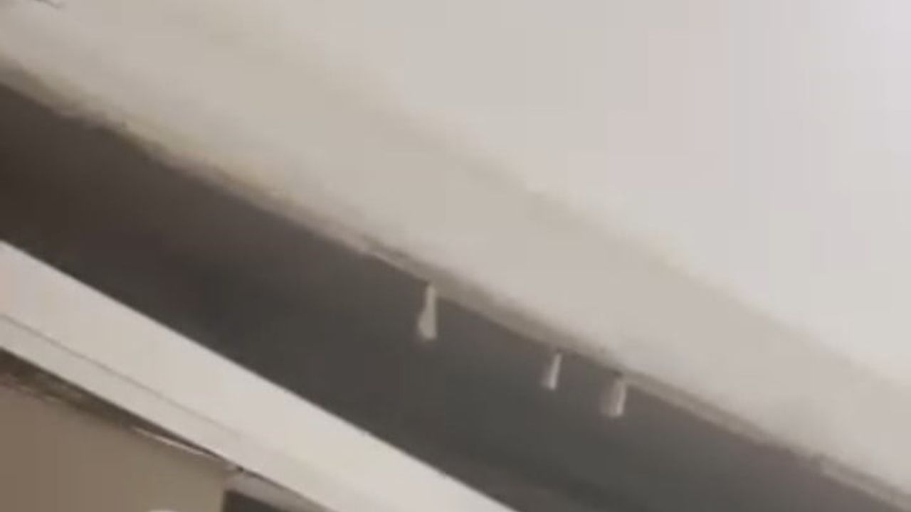 Bursa'da yeni tamamlanan binada mutfak tavanı çöktü, anlar kamerada