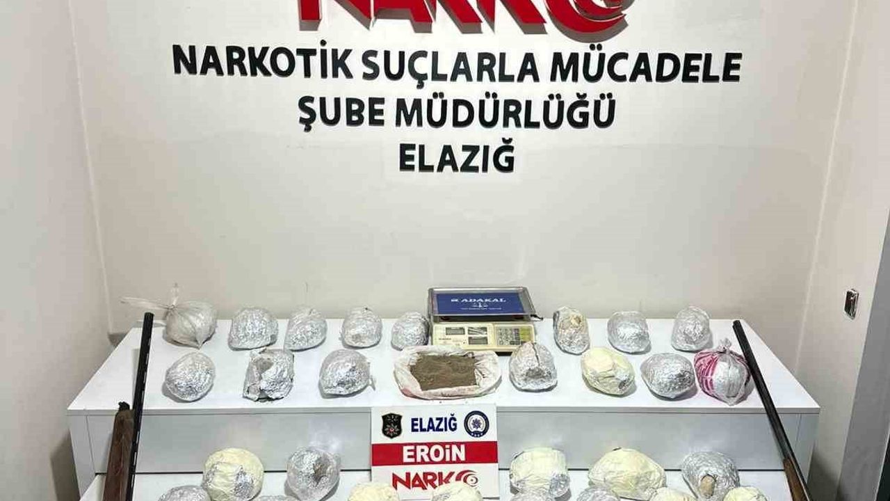Elazığ’da uyuşturucu operasyonunda 30 kilo 800 gram eroin ele geçirildi