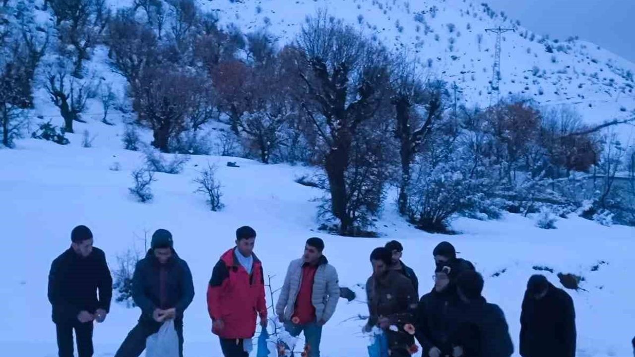 Erbağ Köyü'nde yaban hayvanlarına kar döneminde yem desteği