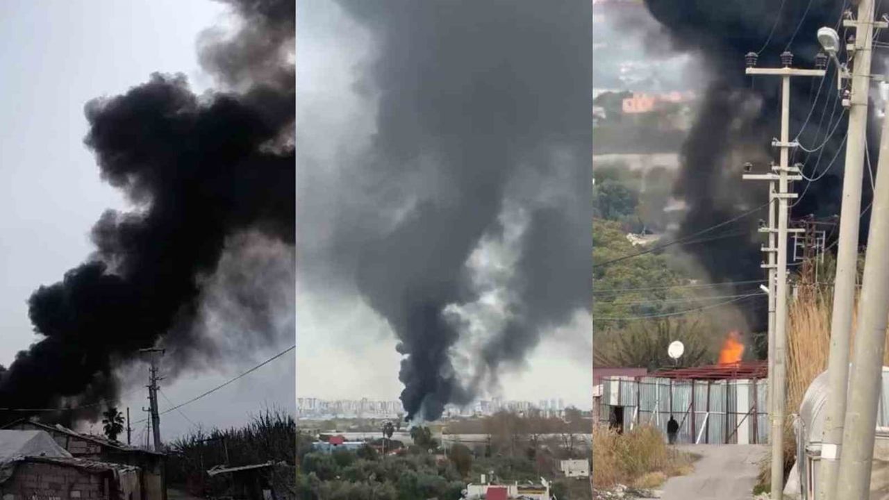 Erdemli'de hurdalık yangını: Kara dumanlar gökyüzünü sardı