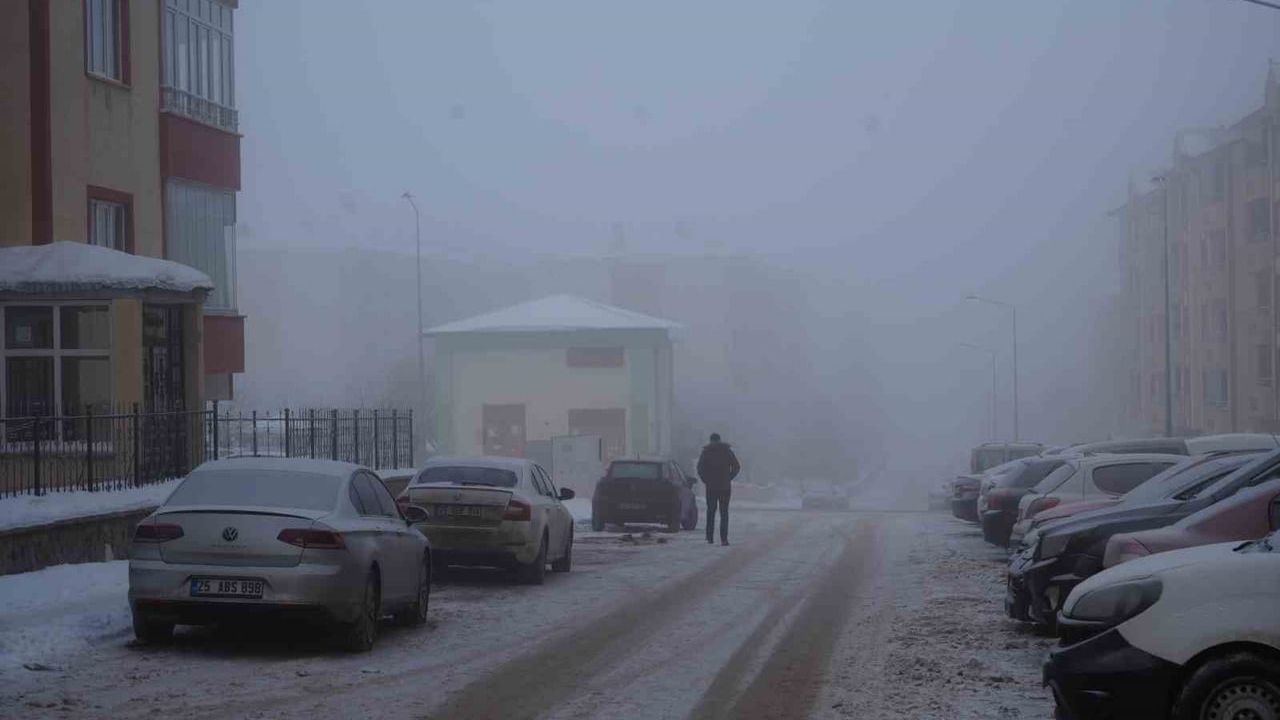 Erzurum'da sis ve pus ulaşımı aksattı