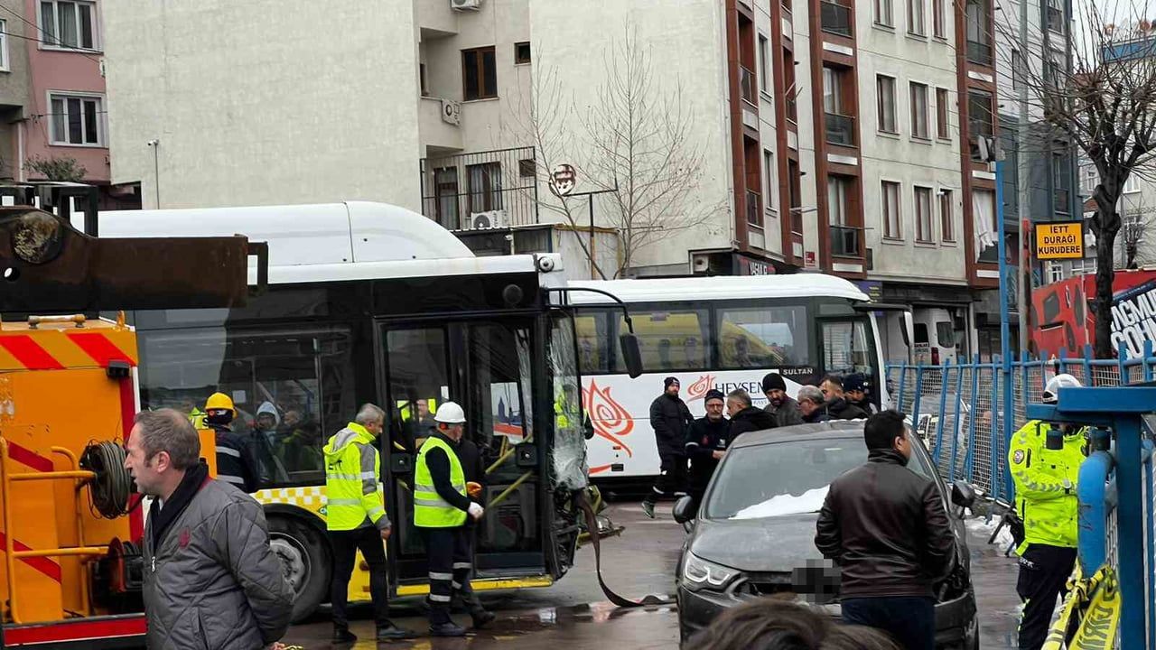 Esenler'de İETT otobüsü otoparka daldı — faciadan dönüldü