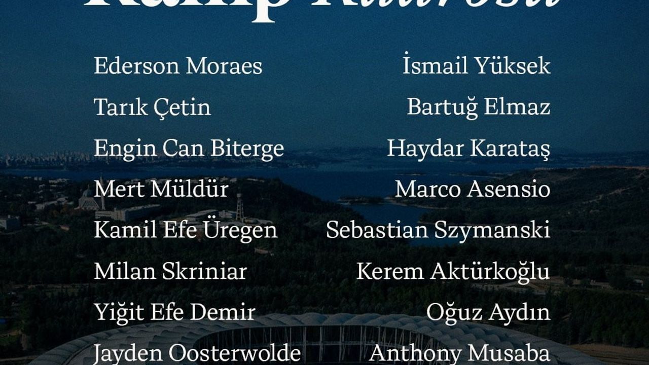 Fenerbahçe, Samsunspor sınavı için 19 kişilik kamp kadrosunu duyurdu