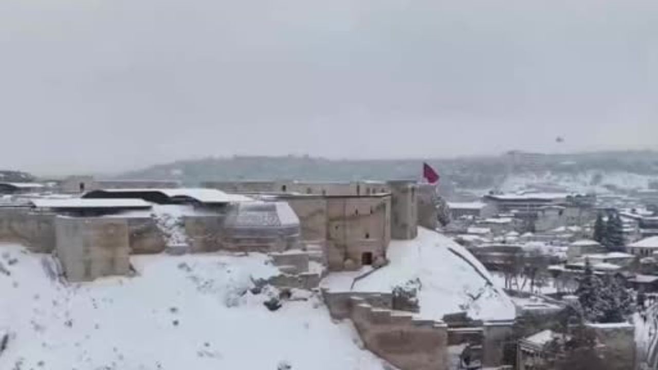 Gaziantep'te kar sonrası kartpostallık görüntüler