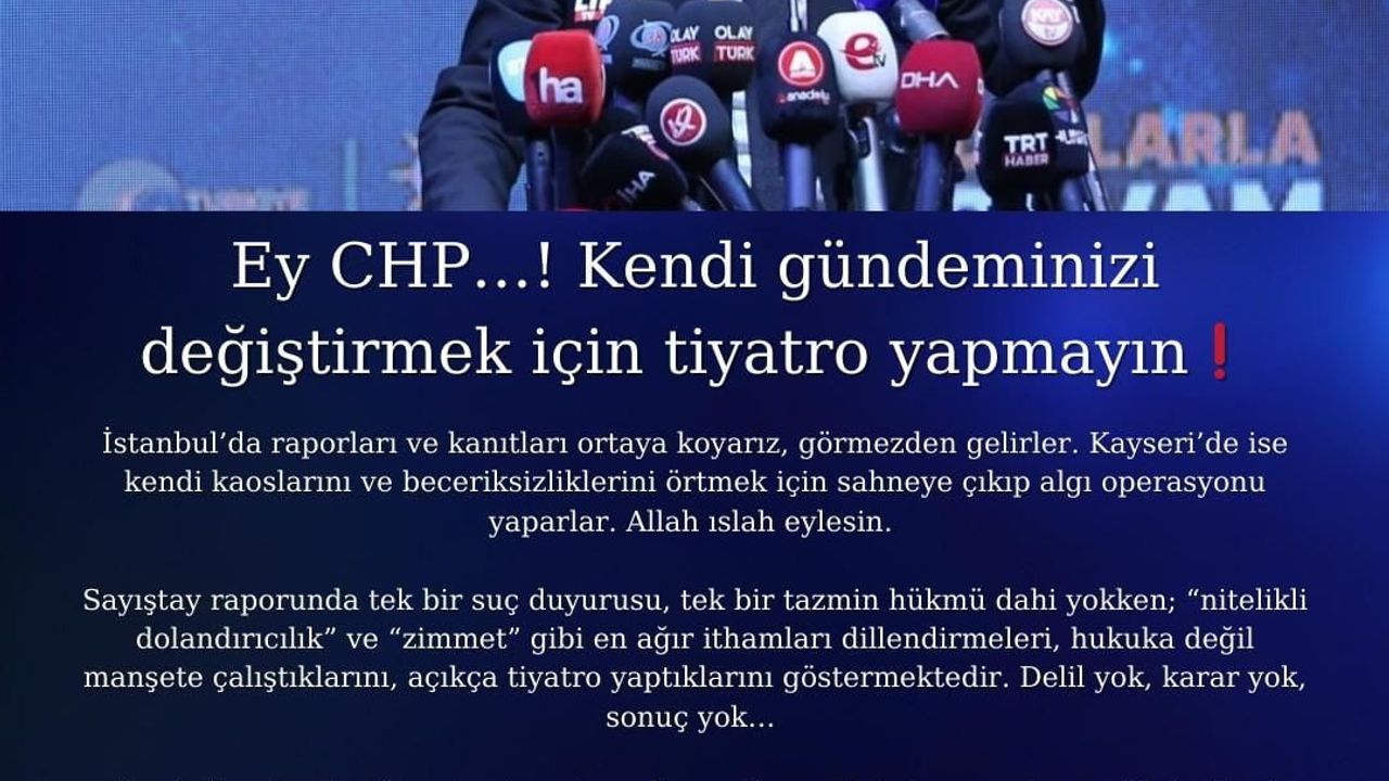 Hüseyin Okandan'dan CHP'ye tepki: 'Gündeminizi değiştirmek için tiyatro yapmayın'