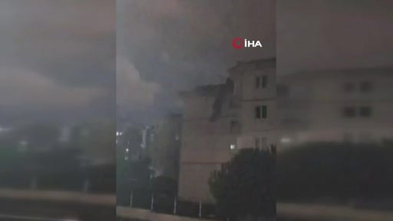 İnegöl'de şiddetli lodos çatıları uçurdu; araç ve konutlarda hasar