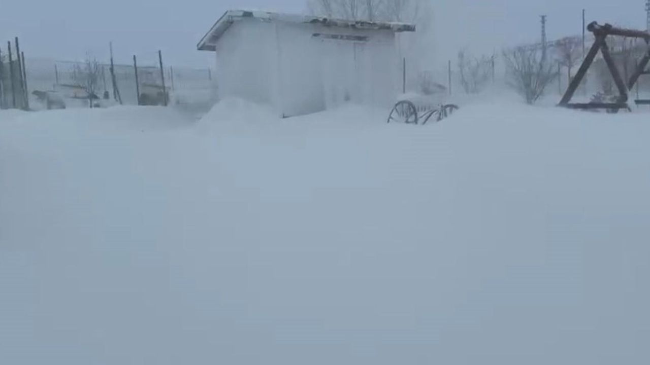 Kangal yetiştiricisi çiftliğe vardığında 2 metrelik karla karşılaştı