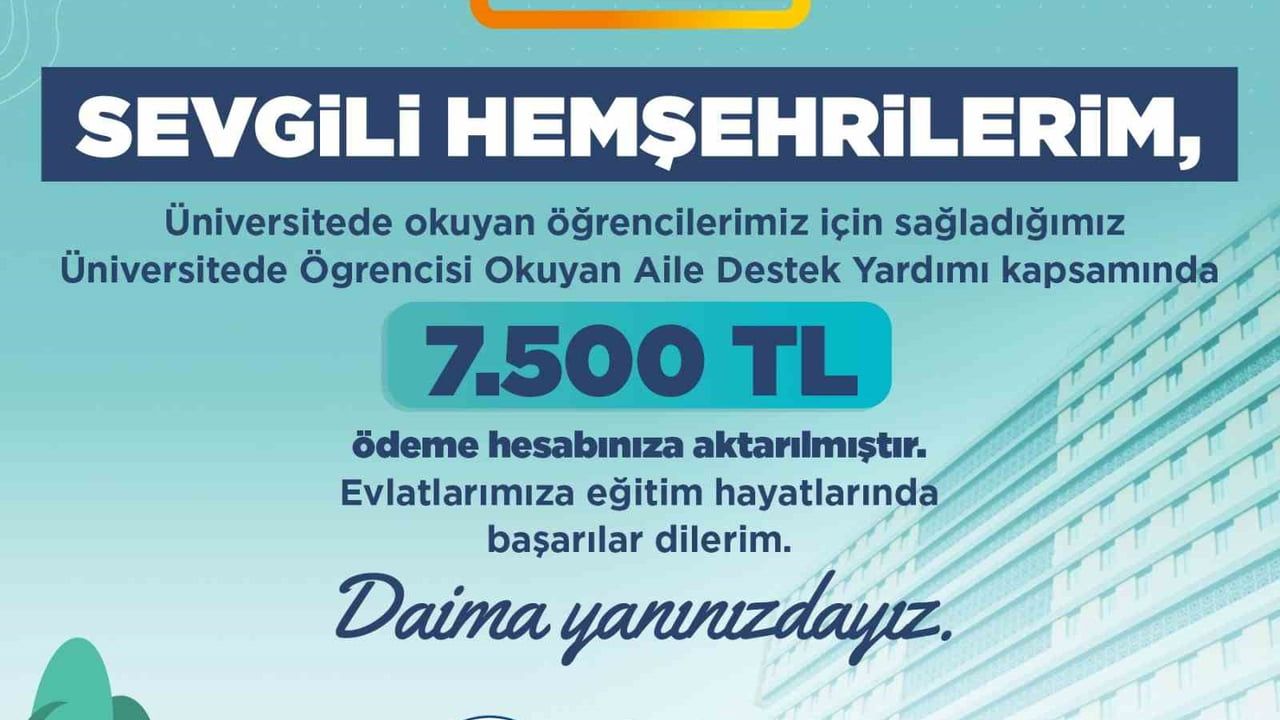 Kayseri'de 20 milyon 227 bin 500 TL'lik öğrenci desteği hesaplara yatırıldı