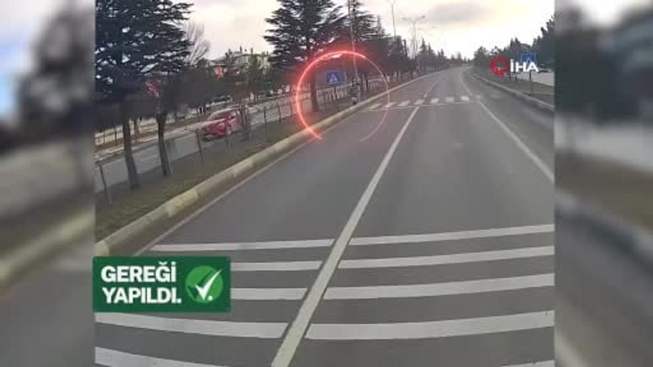 Kütahya'da yaya geçidini ihmal eden kamyon sürücüsüne işlem