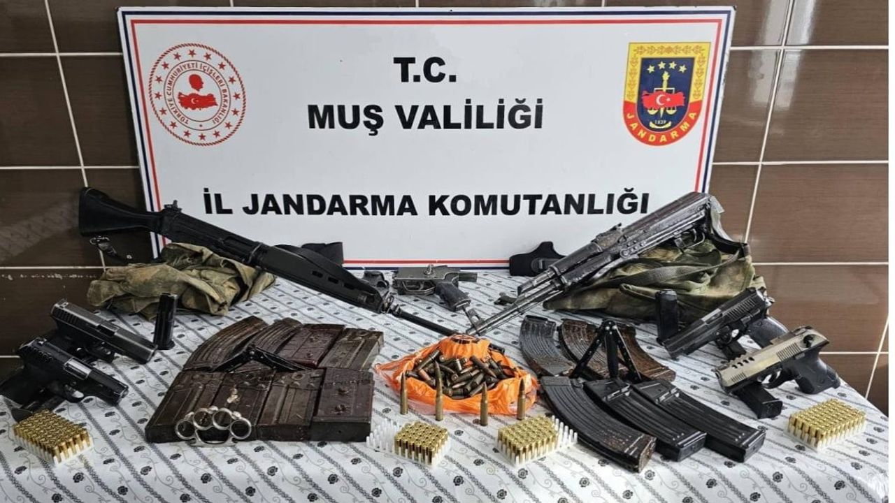 Malazgirt'te ruhsatsız silah ve mühimmat operasyonu: 4 gözaltı