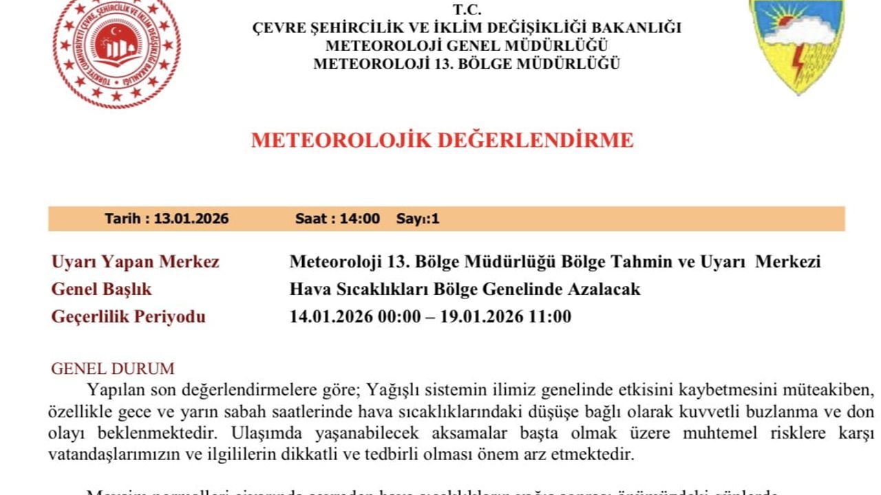 Meteoroloji'den 5 il için kuvvetli buzlanma ve don uyarısı