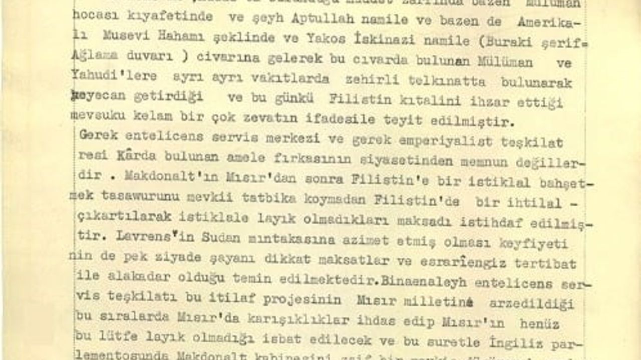 MİT, 87 yıllık 'Arabistanlı Lawrence' raporunu yayımladı