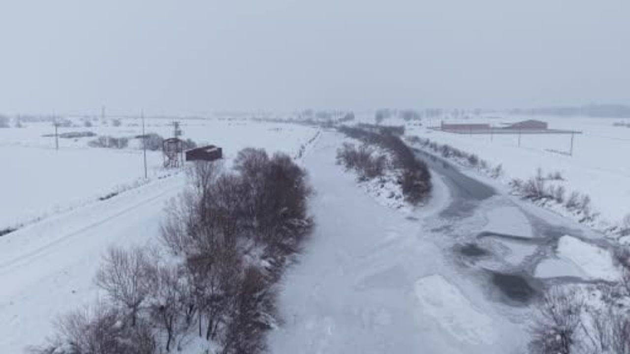 Muş'ta Karasu Nehri dondu, hayvancılık zorlanıyor