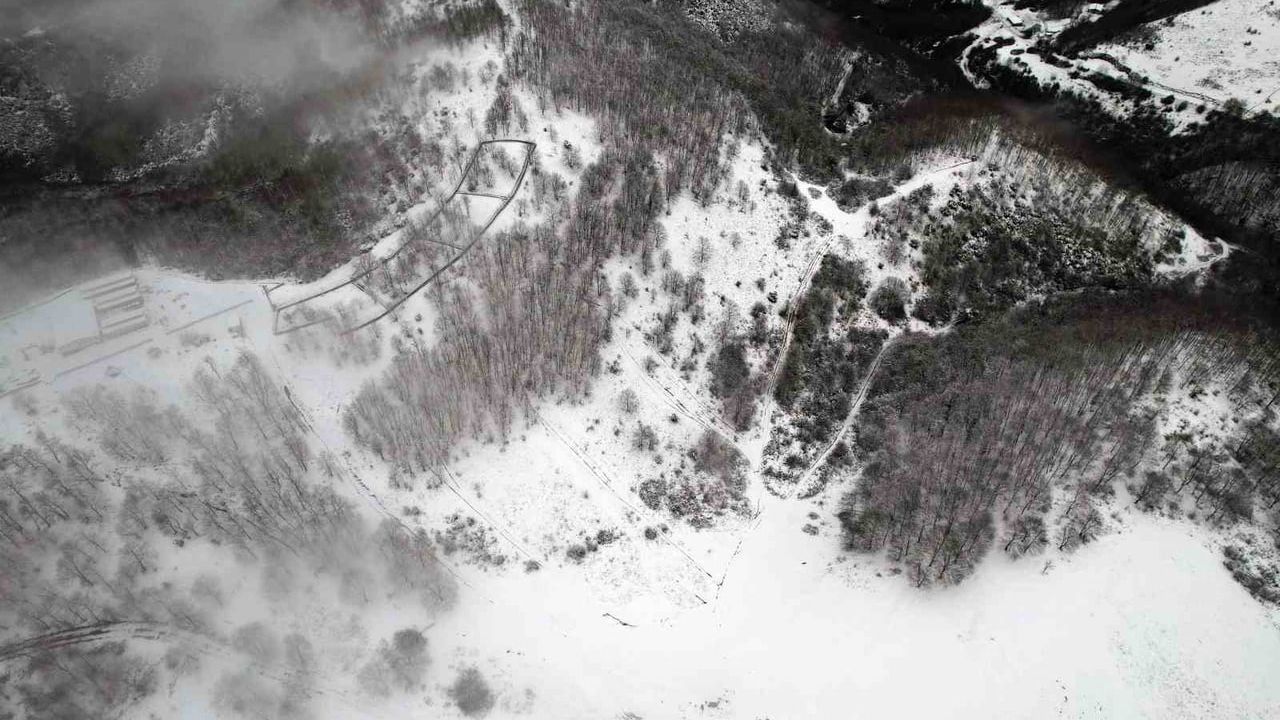 Sakarya'nın yüksek kesimlerinde kartpostal gibi kar manzarası