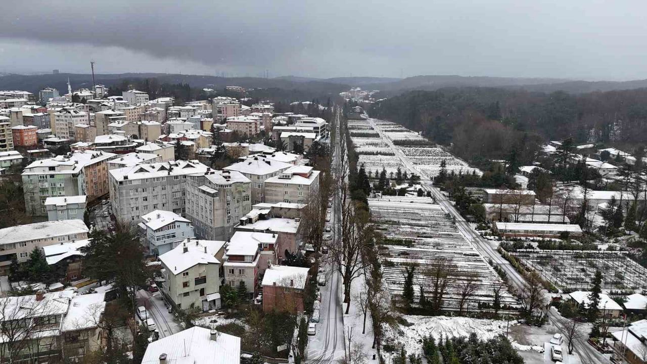Sarıyer’de Kış Beyazı: Havadan Kartpostallık Görüntüler