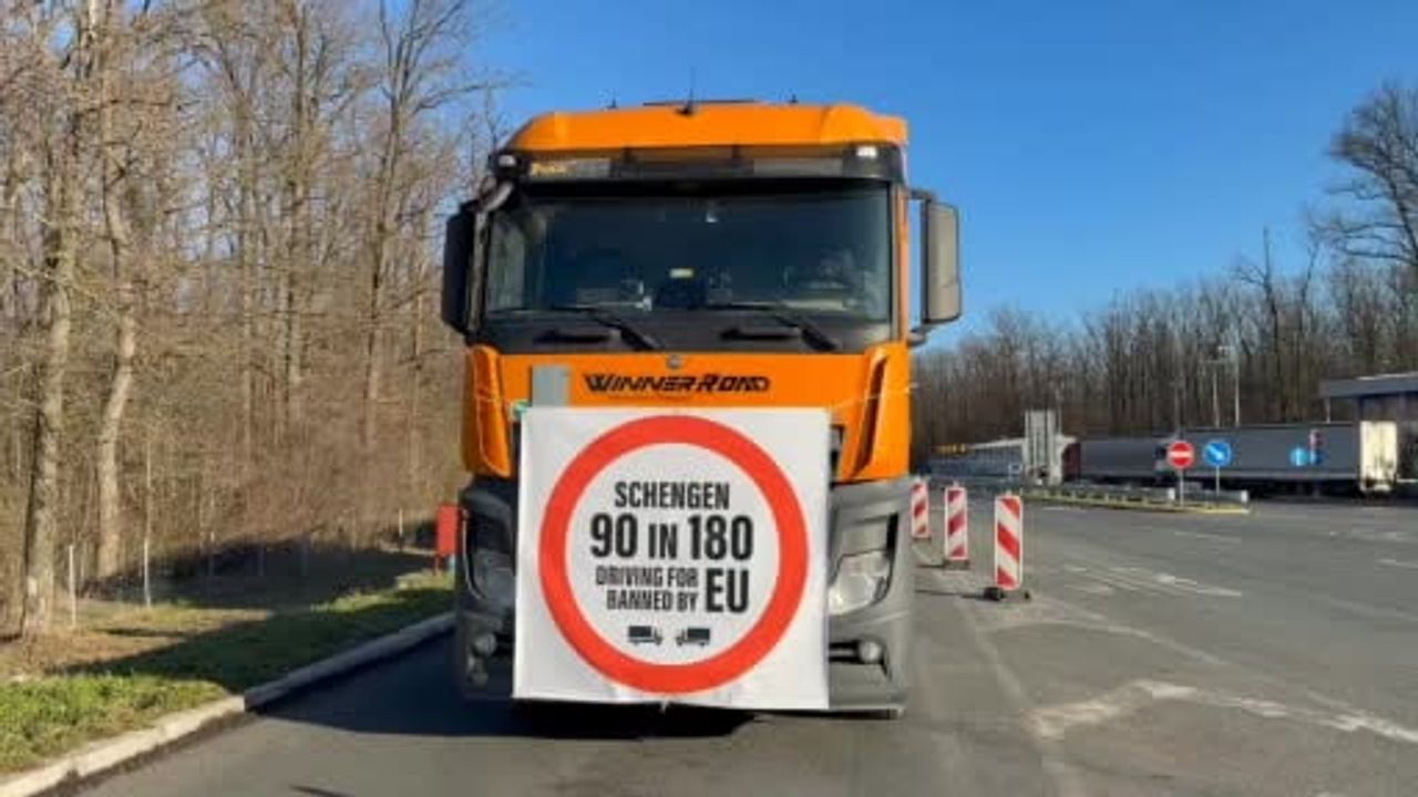 Schengen vize protestosu AB sınırlarında tır kuyruklarına neden oldu