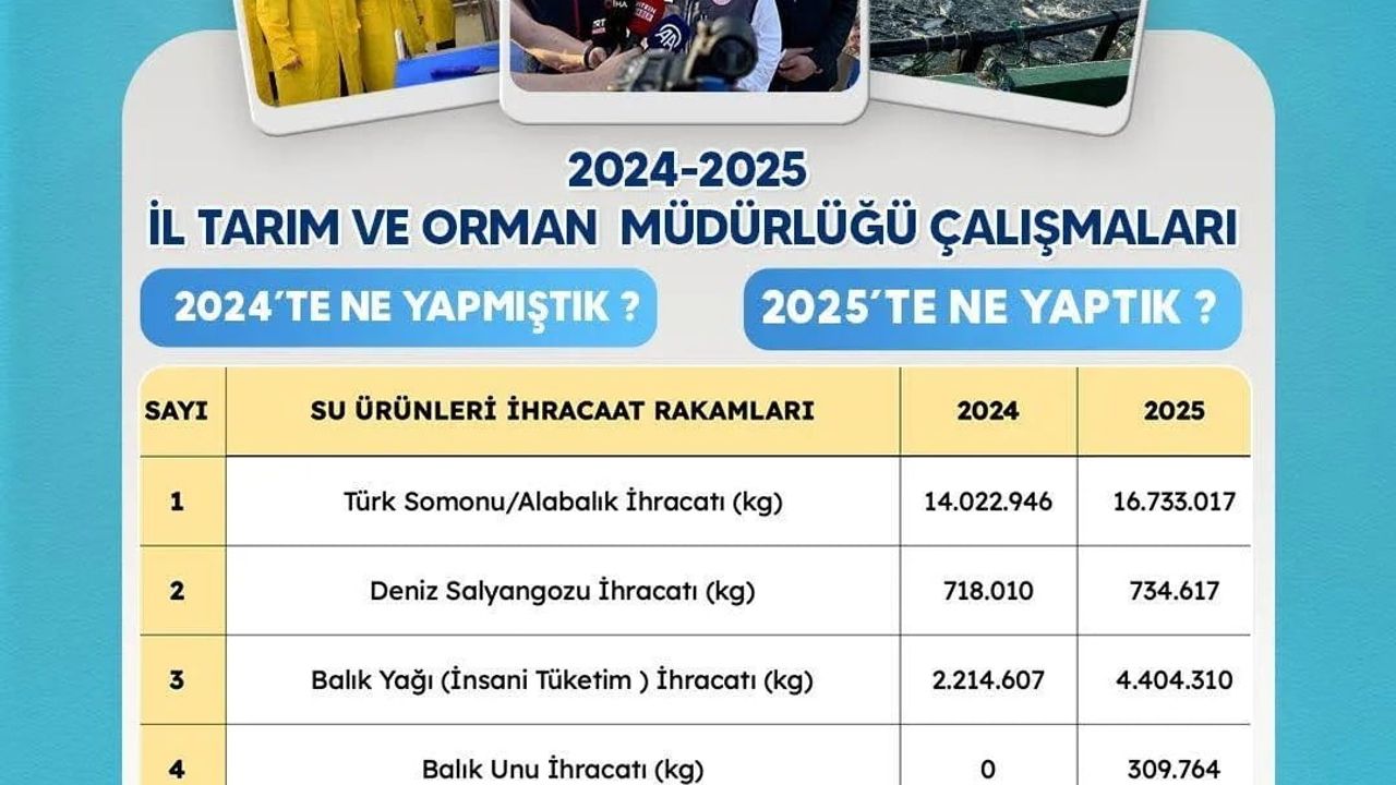 Sinop’ta su ürünleri ve hayvansal ihracatta 2025 sıçraması