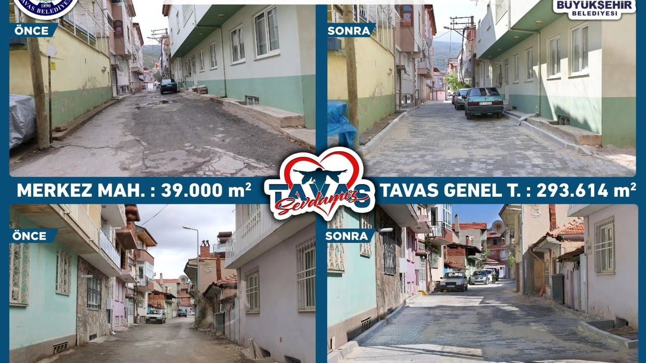 Tavas’ta 2024-2025 üstyapı yatırımı: Parke ve sıcak asfalt tamamlandı