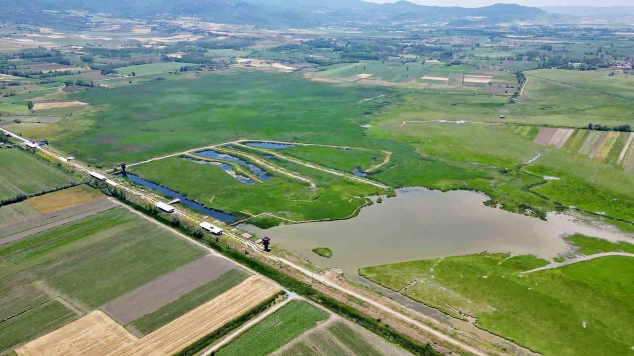 Tokat'ta Kaz Gölü buz tuttu: Dronla kış manzarası