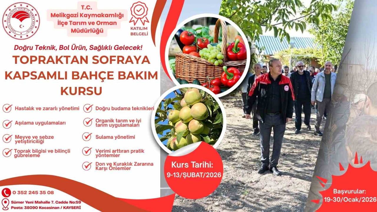 Topraktan Sofraya Kapsamlı Bahçe Bakım Kursu için başvurular başladı