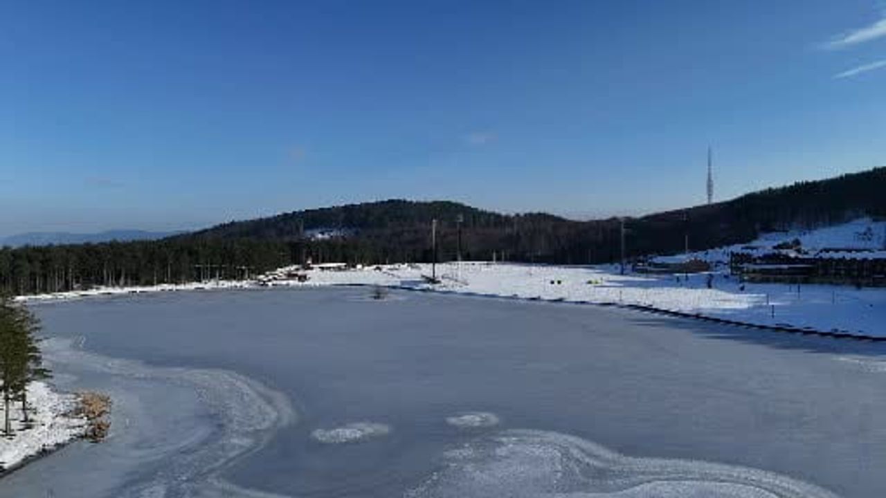 Topuk Yaylası’nda gölet sıfırın altında 10 derecede dondu