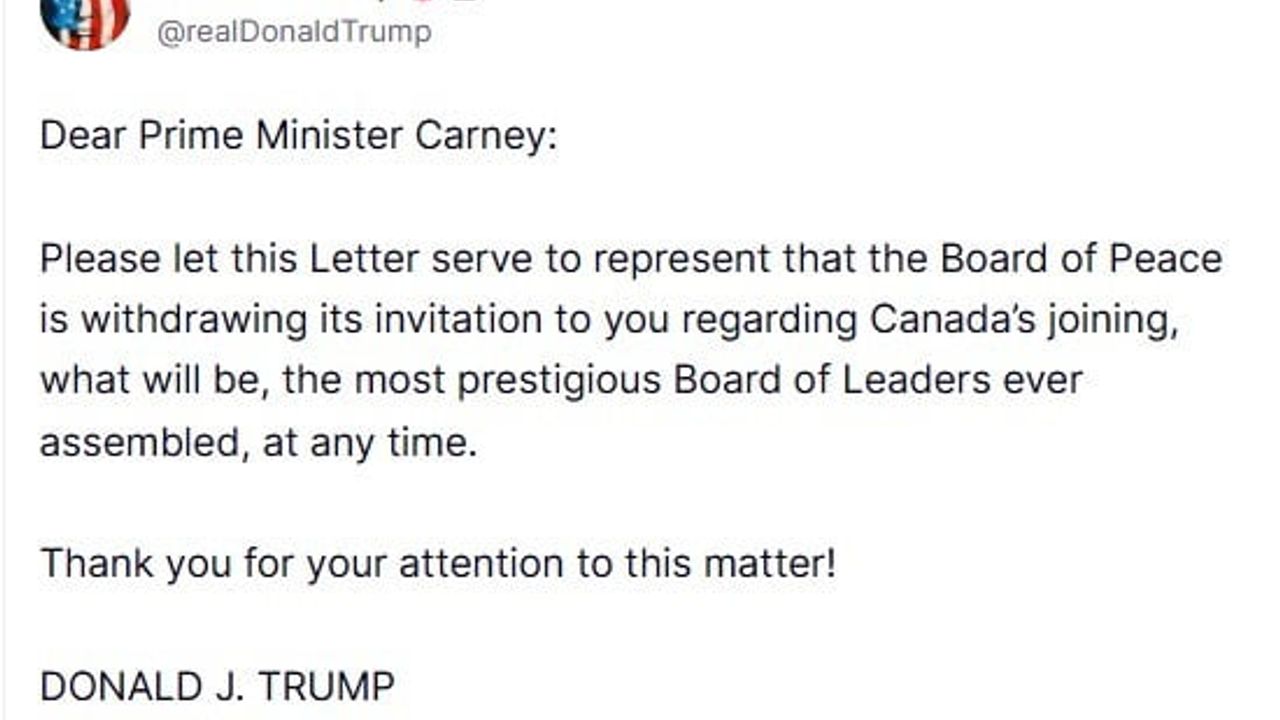 Trump, Carney’nin Gazze Barış Kurulu davetini geri çekti