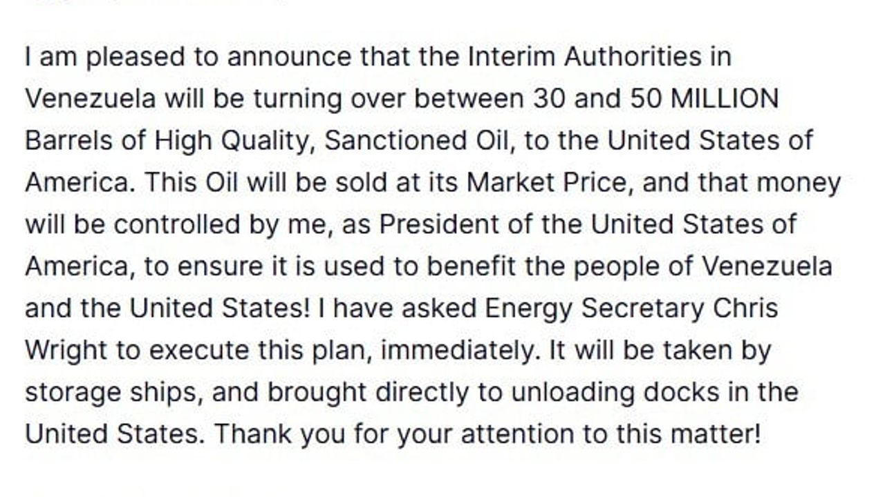 Trump: Venezuela’dan 30 ila 50 milyon varil petrol ABD’ye devredilecek