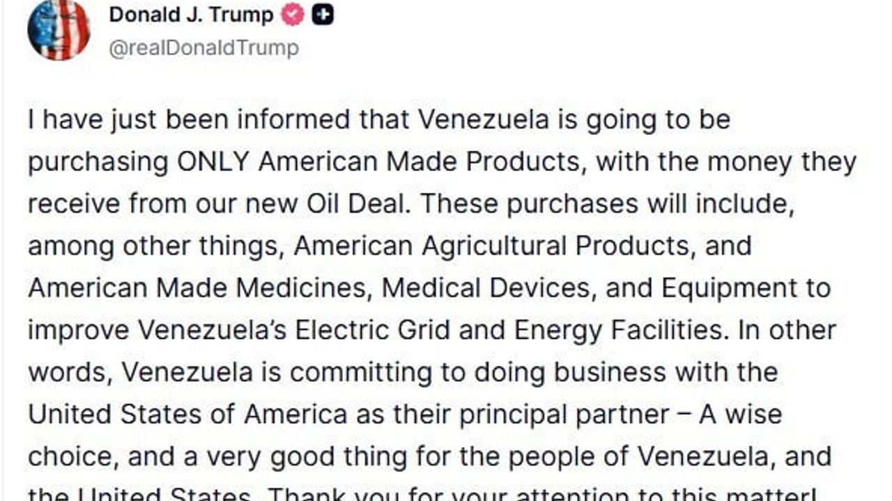 Trump: Venezuela petrol gelirleriyle yalnızca ABD yapımı ürün alacak
