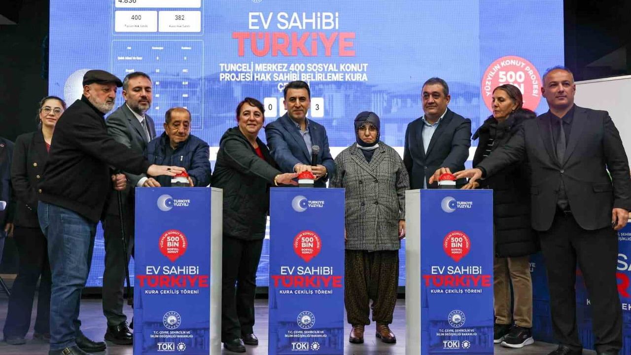 Tunceli'de 875 sosyal konut için noter huzurunda kura çekimi