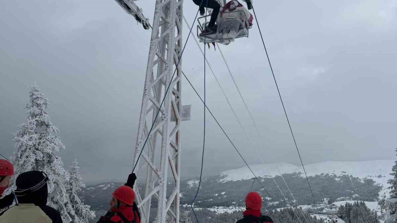 Uludağ'da Fahri Otel telesiyejinde arıza: 40 tatilci mahsur kaldı