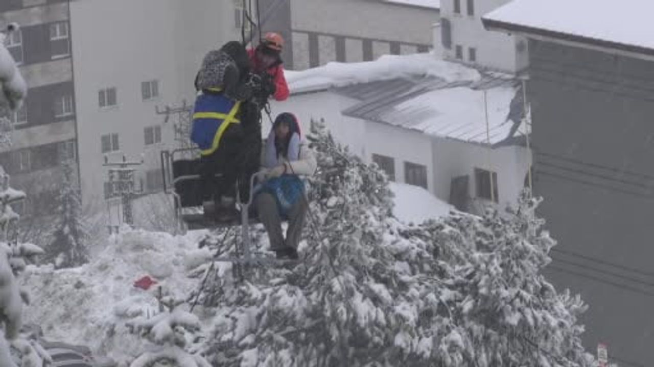 Uludağ'da Fahri Otel telesiyejinde arıza: Mahsur kalanlar kurtarıldı