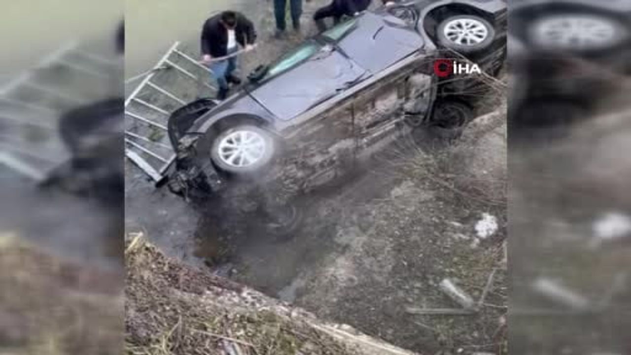 Zonguldak'ta otomobil köprüden dereye uçtu; 1 yaralı