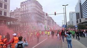 Brüksel'de Audi Çalışanları İçin Dayanışma Gösterisi Düzenlendi