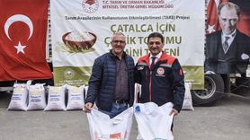 Çatalca'da Çiftçilere Çeltik Tohumu Desteği