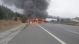 Adana-Pozantı Otoyolu'nda Tırda Yangın Çıktı