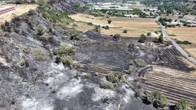 Aksu'da Orman Yangını Havadan Görüntülendi