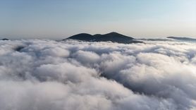 Dürtmen Dağı'nda Oluşan Sis Denizi Dronla Görüntülendi