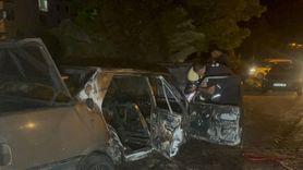 Nevşehir'de Park Halindeki Araçta Yangın Çıktı