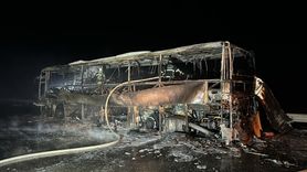 Yolda Yangın: Otobüs Küller İçinde Kaldı