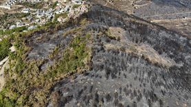 Alanya'daki Orman Yangını Havadan Görüntülendi